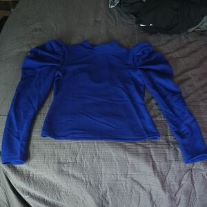 Blue Women's Puff Sleeve Top